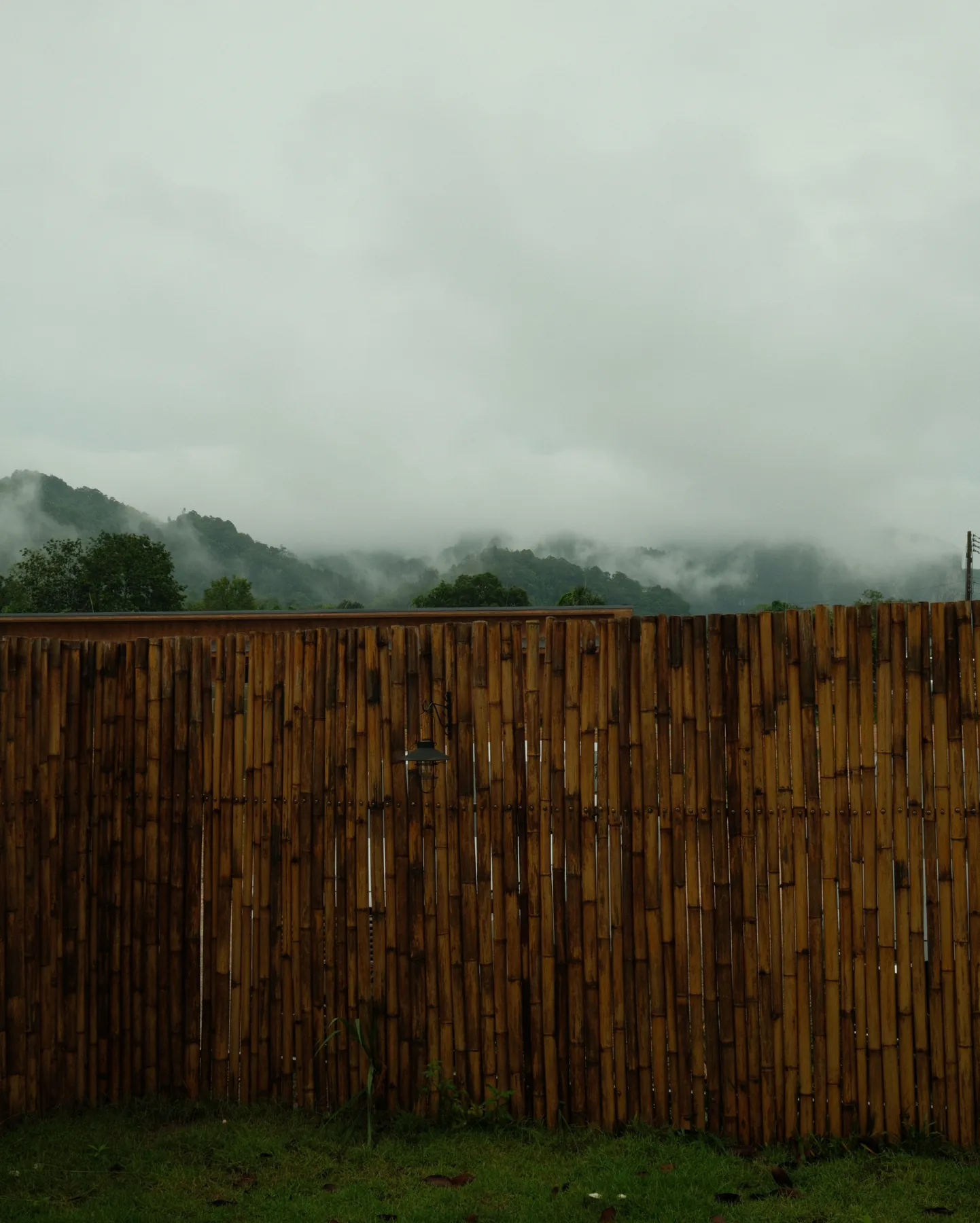 Rain clouds over the mountains near growth club